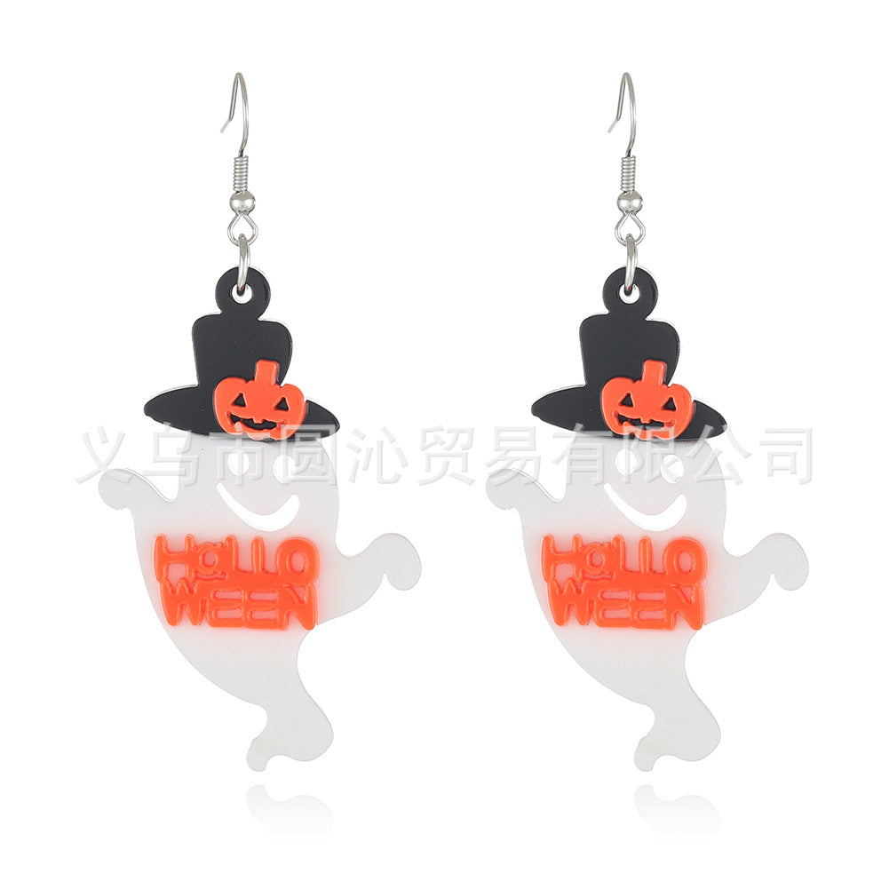 Wholesale  Acrylic Skeleton Ghost Plate Earrings