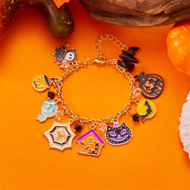 Wholesale  Halloween Series Jewelry Ghost Pumpkin Car Pendant Bracelet