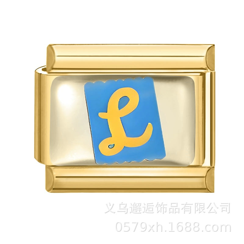 Wholesale 9mm Italian Charm Starter Bracelets DIY Letter Series Stainless Steel Composable Bracelet