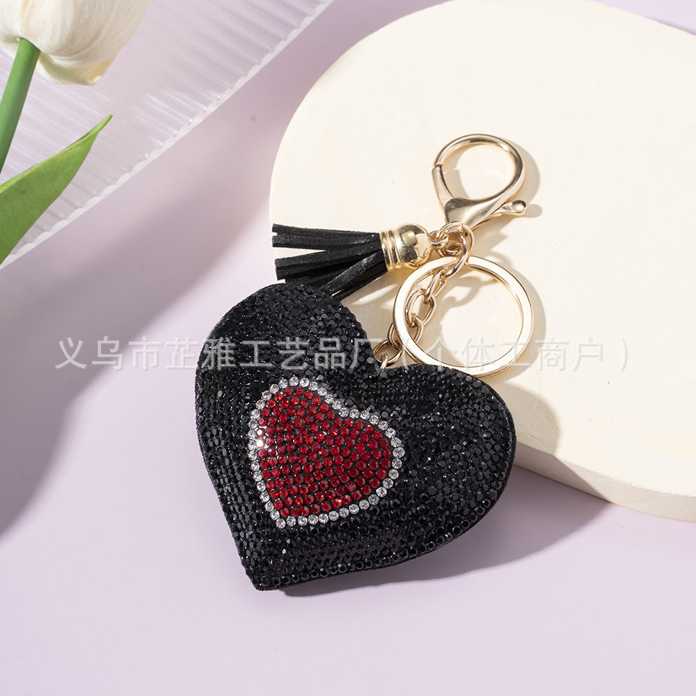 Wholesale Diamond Two-color Love Heart Keychains ACC-KC-ZhiYa059
