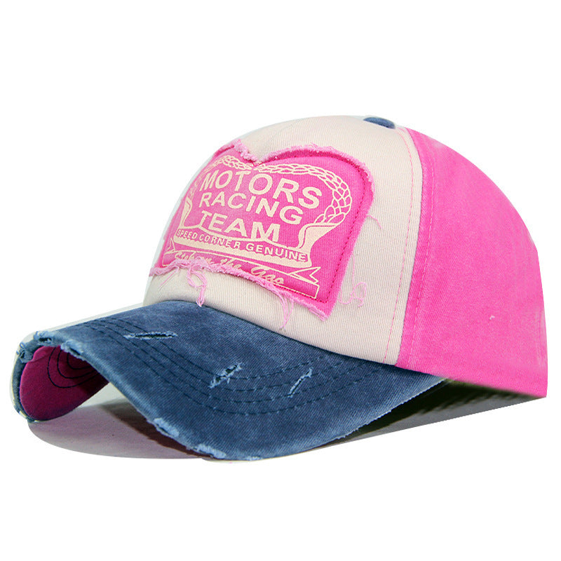 Wholesale Black Washed Cotton Patchwork Baseball Cap Outdoor Sunshade Fashion Accessory