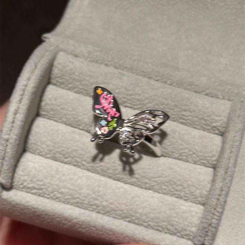 Wholesale Hollow Gradient Butterfly Ring Trendy Women' s Jewelry Accessory Gift