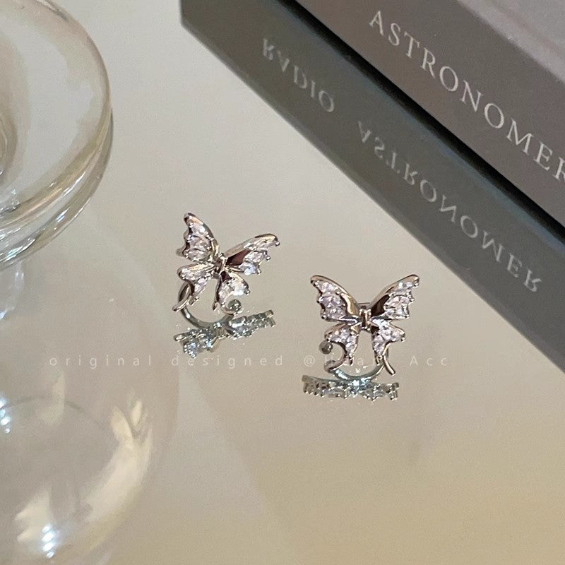 Wholesale Hollow Butterfly Zircon Earrings
