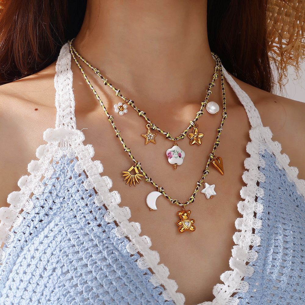 Wholesale DIY pendant knotted rope bracelet colorfast ocean-themed pendant necklace jewelry