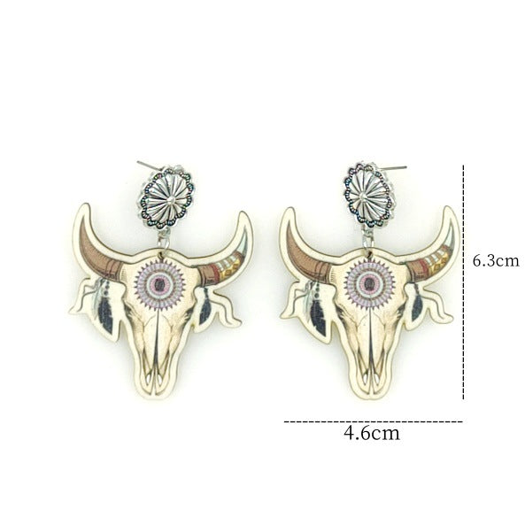 Wholesale Western Style Cowboy Earrings Vintage Wood Earrings ACC-ES-Yinx001