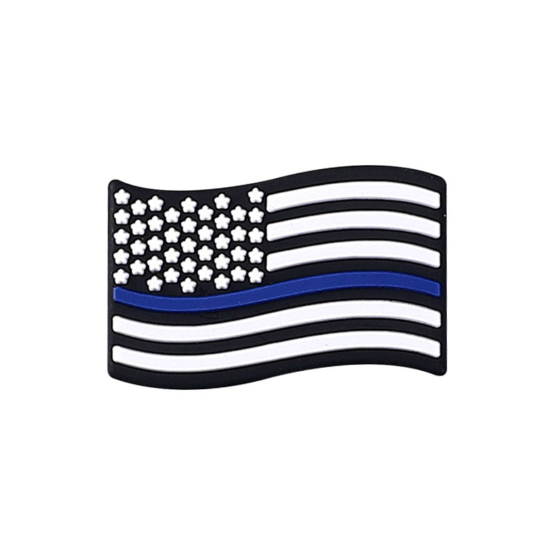 Wholesale 20pcs American Stars and Stripes Flag Silicone Beads Focal Beads DIY Bead Pen Accessories ACC-BDS-RongFa013