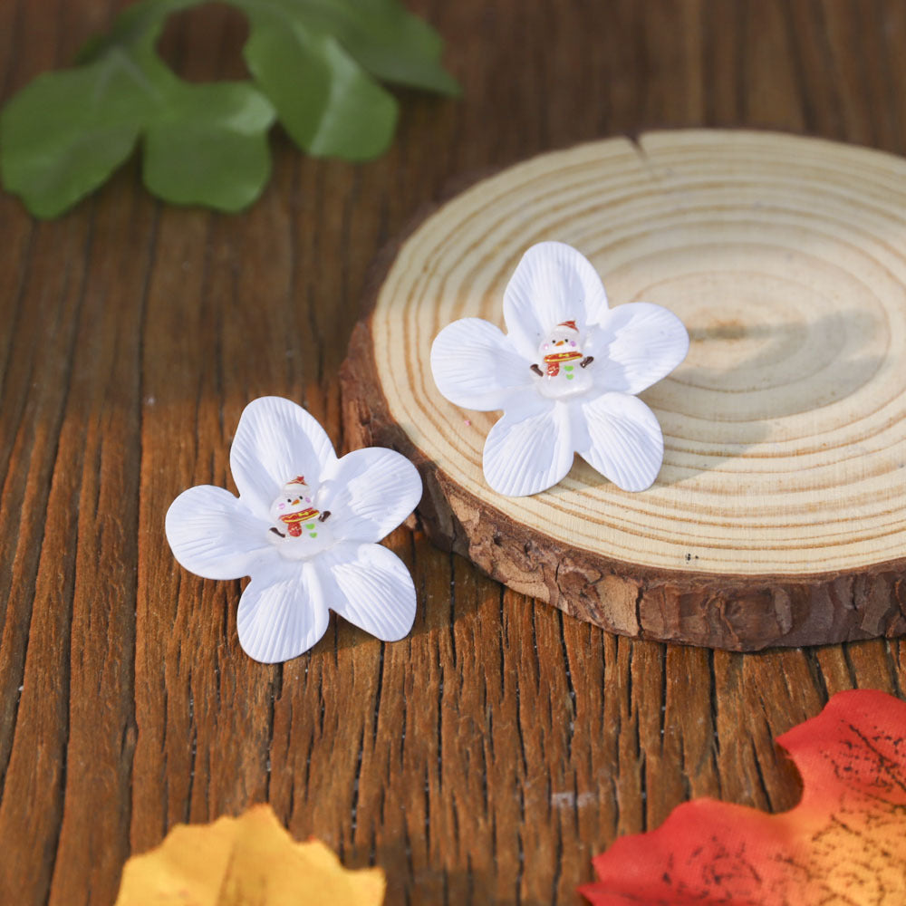 Wholesale spray-painted flower earrings