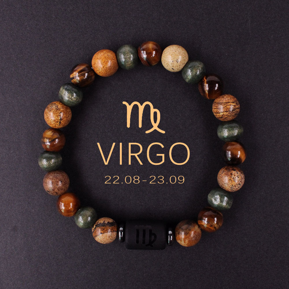Wholesale 2PCS Natural stone 12 zodiac sign bracelet
