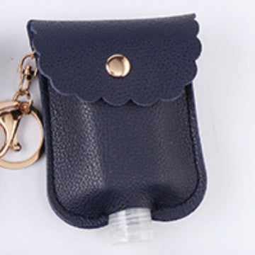 Wholesale PU Leather Keychain Bag Charm Portable Hand Sanitizer Perfume Bottle Case Holder Earthy Yellow Stylish Gift For Wedding