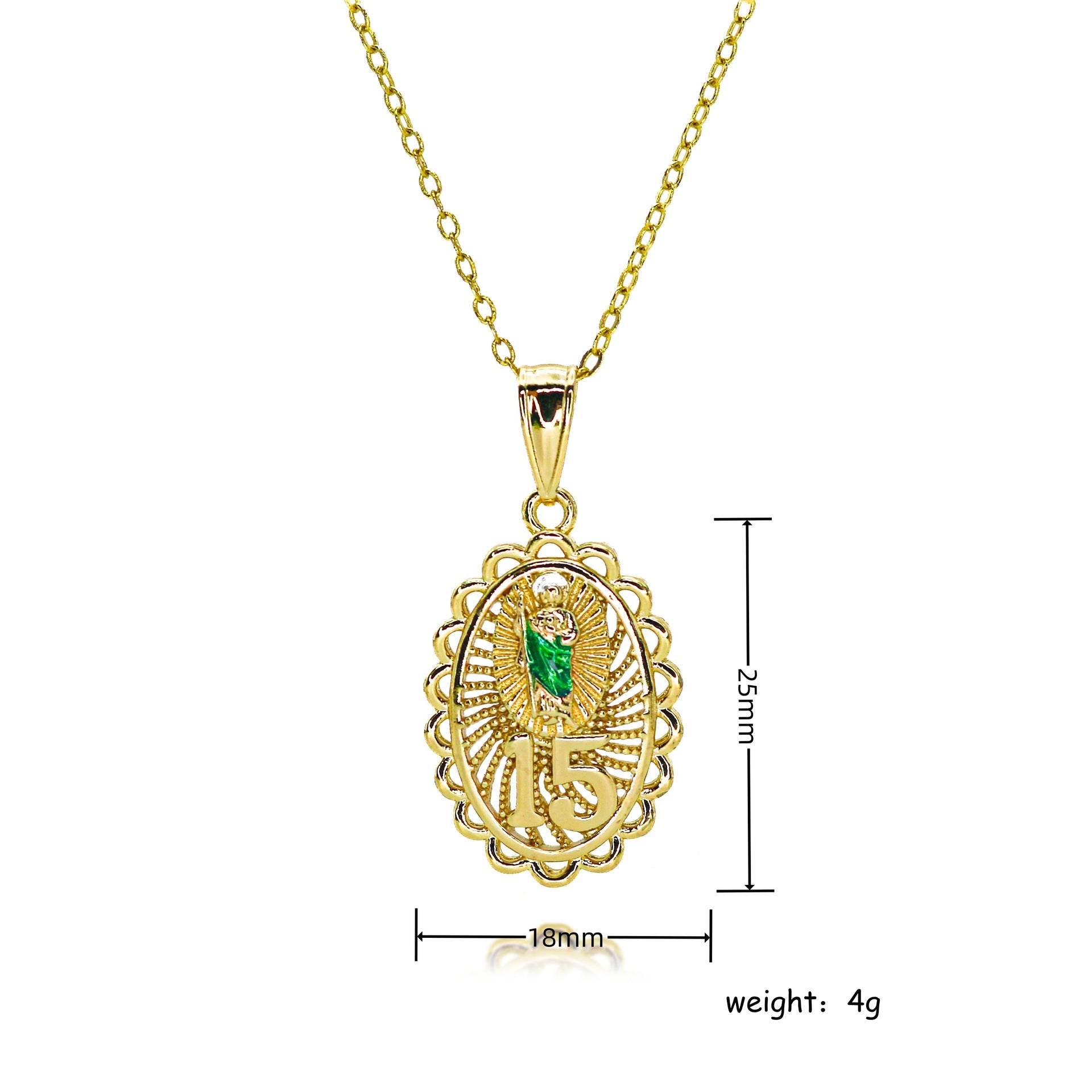 Wholesale religious personality statue clavicle chain zircon virgin pendant necklace