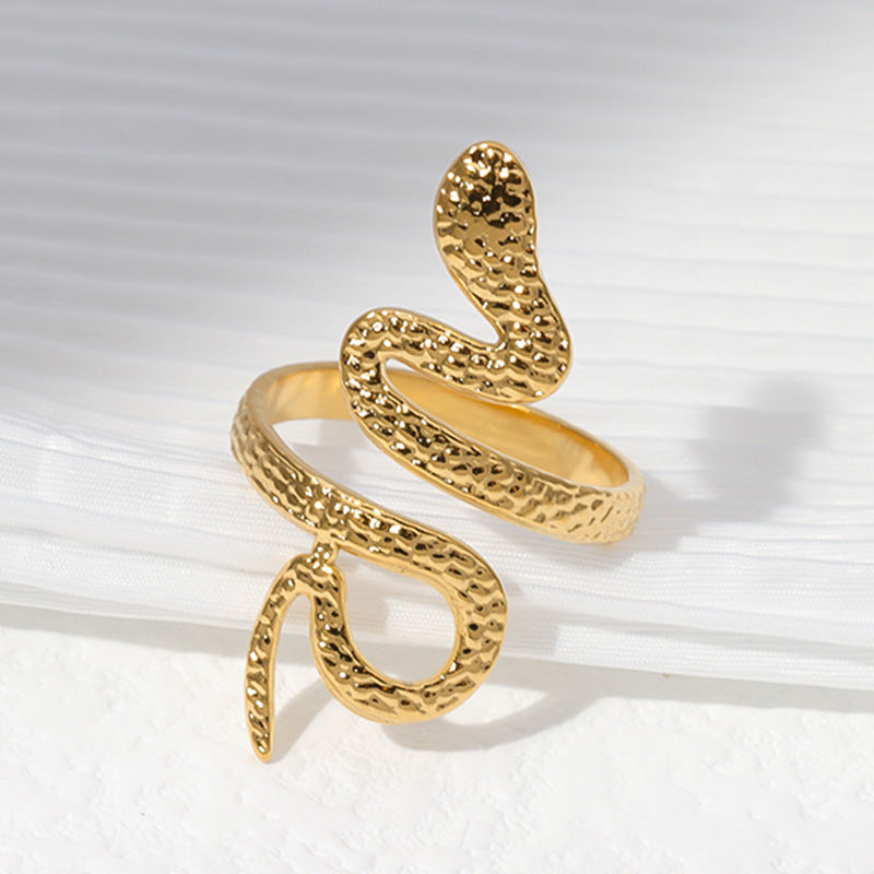 Wholesale Snake Design Adjustable Stainless Steel Ring Unisex Everyday Jewelry Fashion Accessory Gift