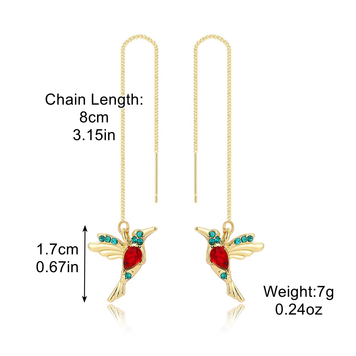 Wholesale  Rhinestone Bird Ear Line Personality Elegant Long Earrings