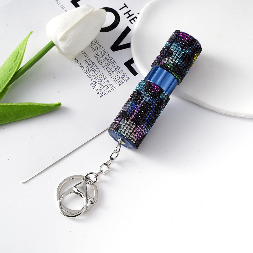 Wholesale Colorful Rhinestone Leopard Print Perfume Bottle Portable Keychains ACC-KC-ZhiYa049