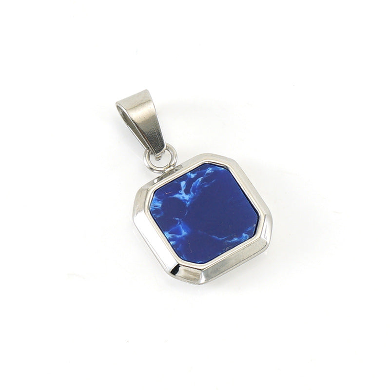 Wholesale Cross-border European and American stainless steel geometric square pendant niche design sense light luxury old money style titanium steel High sense jewelry