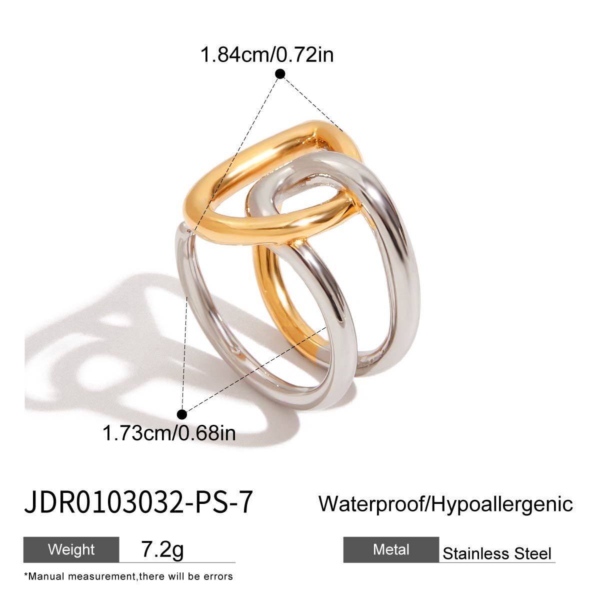 Wholesale 18K gold stainless steel gold and silver color matching  rings