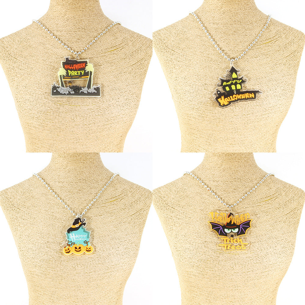 Wholesale Halloween Bat Acrylic Necklaces ACC-NE-Shengh004