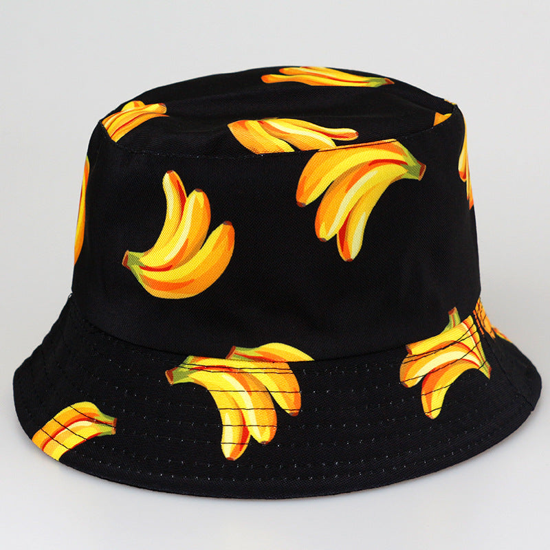 Wholesale Tropical fruit double sided wearing printed pot hat outdoor Bucket Hat