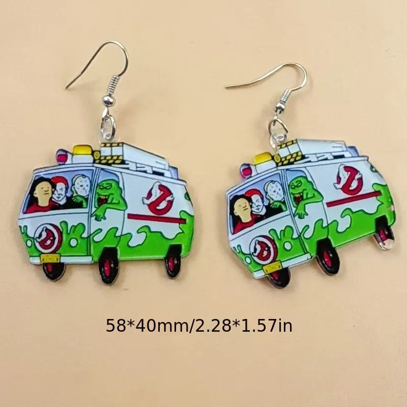 Großhandel Busohrringe Cartoon Muster kreative Acrylohrringe