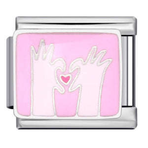 Wholesale Italian Charm Bracelet DIY Splicing Pink Stainless Steel Composable Bracelet