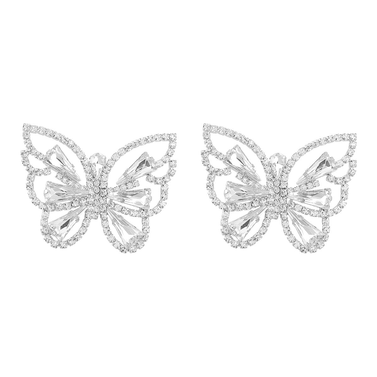 Wholesale Super Flash Claw Chain Rhinestone Butterfly Alloy Earrings ACC-ES-JL019