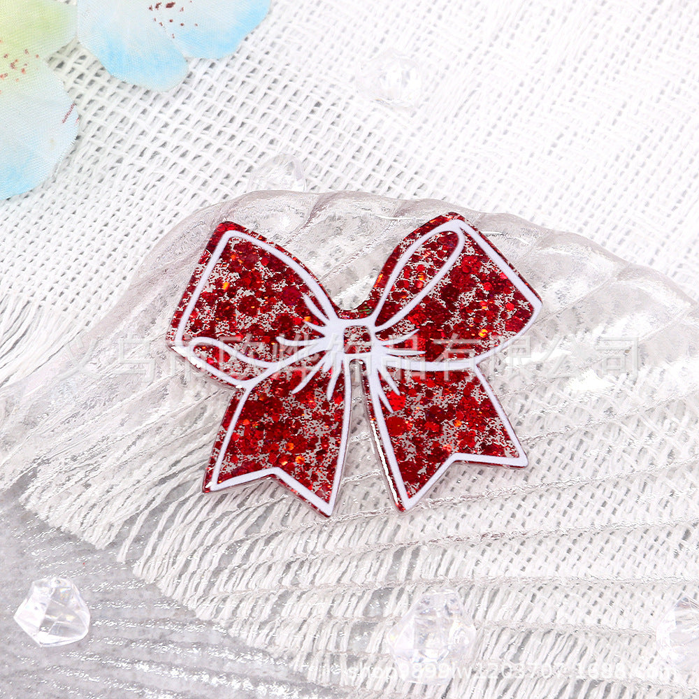 Wholesale 10pcs DIY Acrylic Loose Powder Cartoon Bowknot Brooch Patches