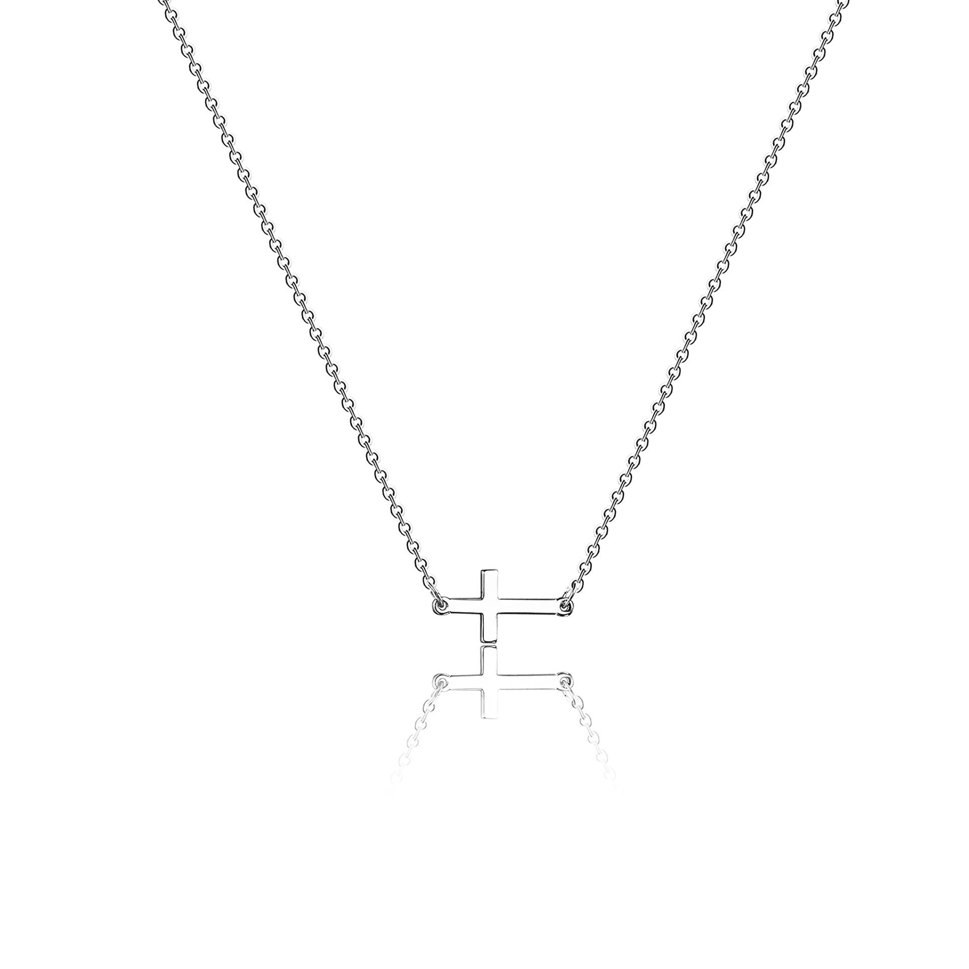 Wholesale  Stainless Steel Double Layer Cross Necklace