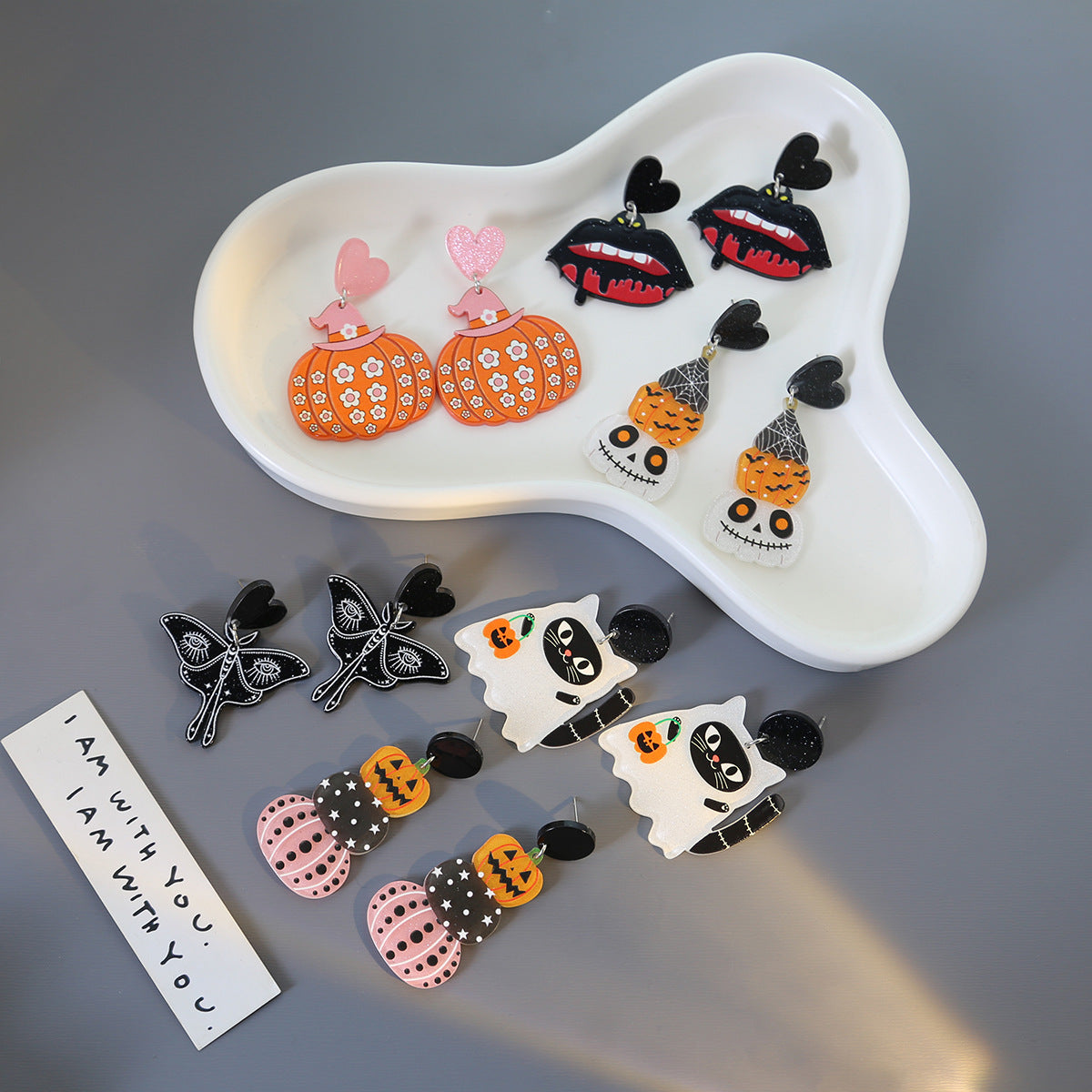 Wholesale  Cartoon Pumpkin Acrylic  Earrings