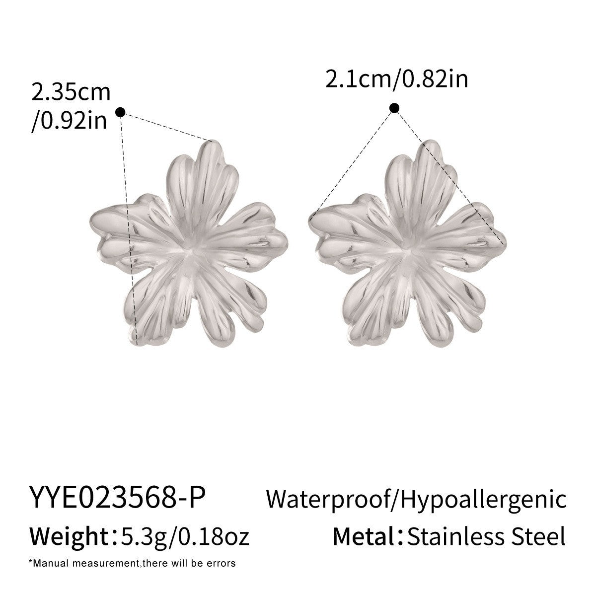 Wholesale Trendy 18K Gold Plated Stainless Steel Floral Earrings Set for Women Boutique Resale Jewelry Accessory