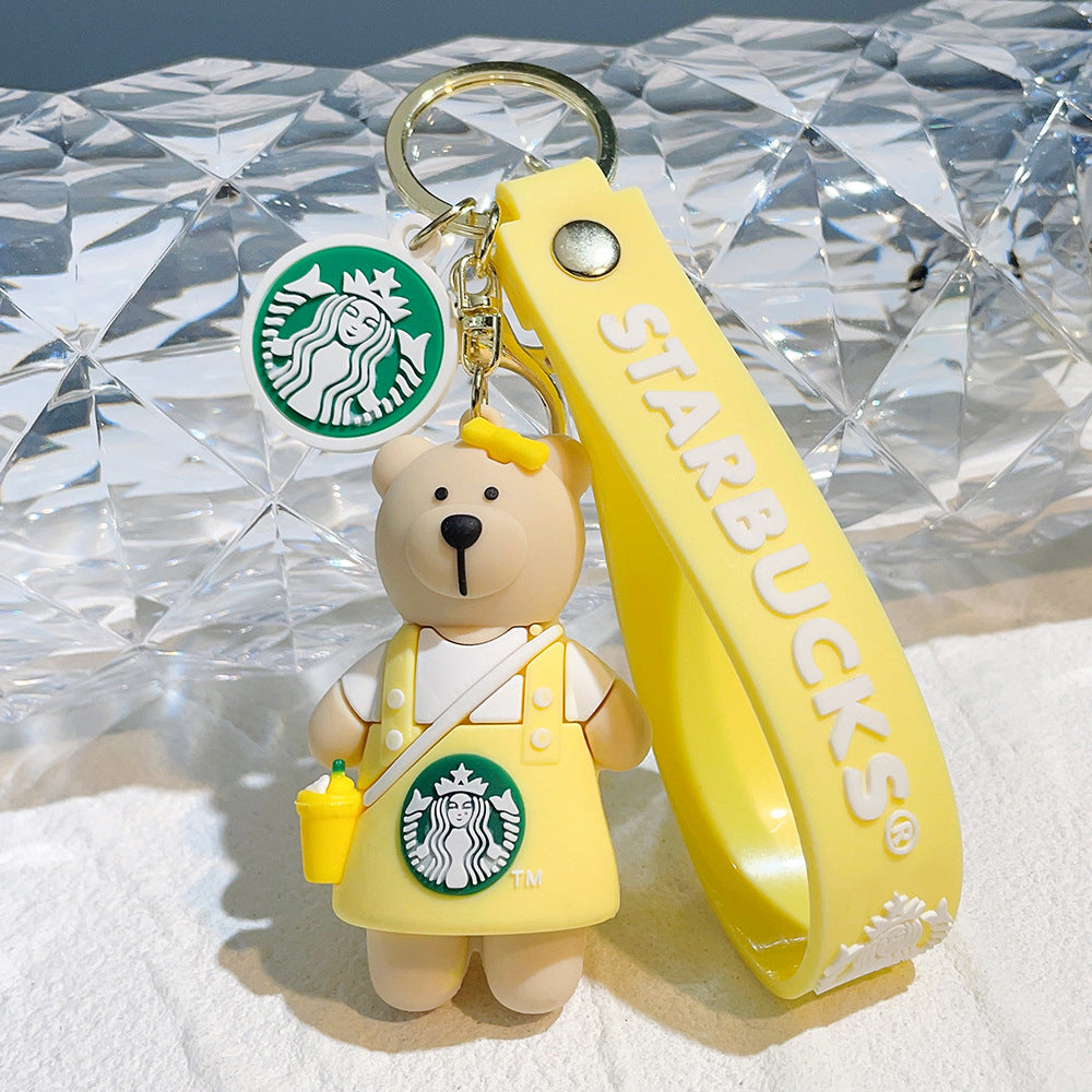 Wholesale Bear Barista Epoxy Doll Keychains ACC-KC-QiWei005