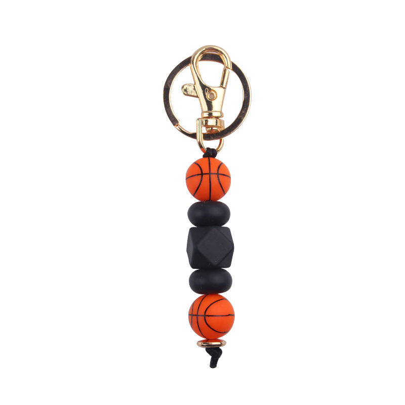Wholesale Basketball Football Soccer Silicone Beaded Lanyard Keychain ACC-KC-GuangTian064