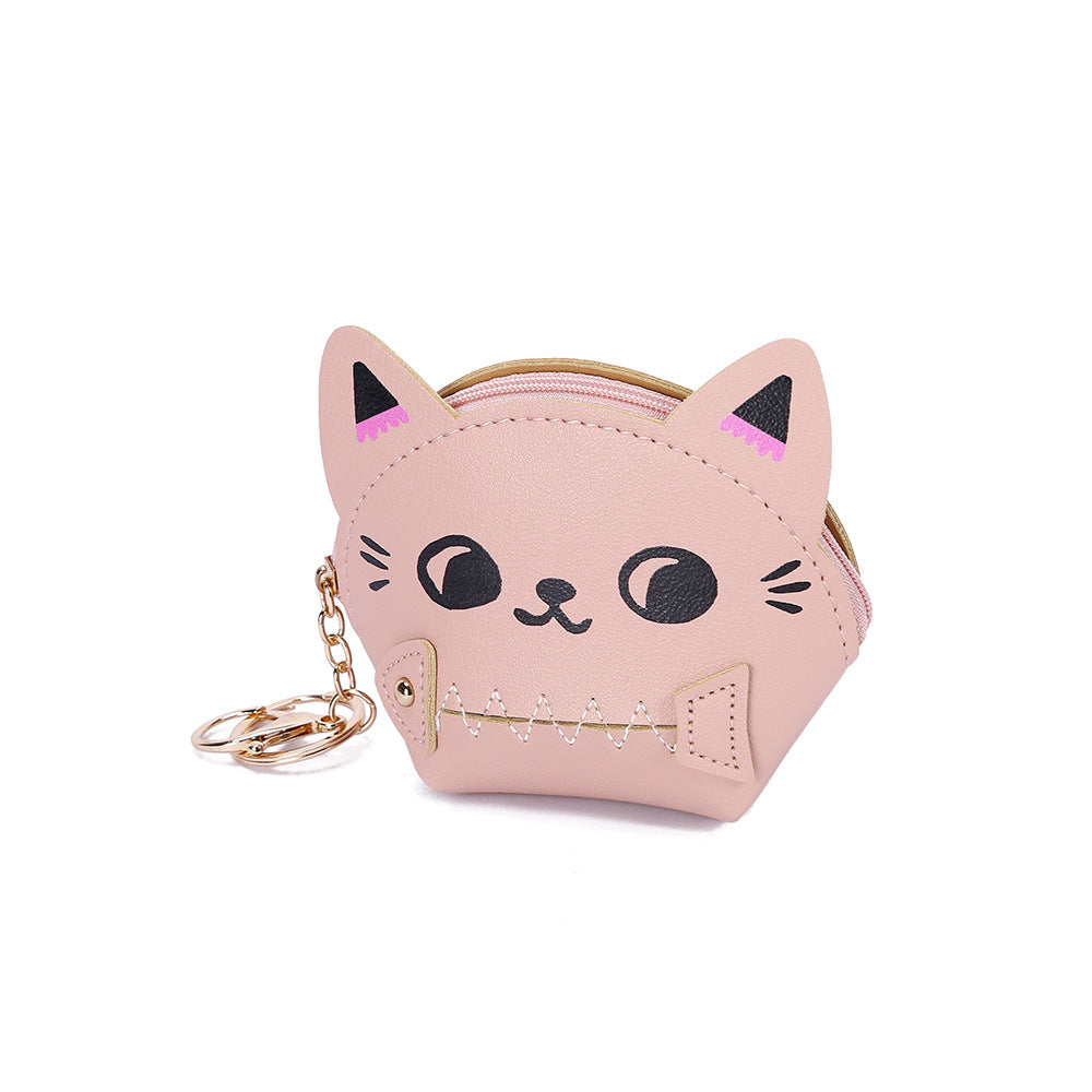 Wholesale Cartoon Cat Zipper Mini PU Coin Purse Keychain Keychain Wallet ACC-KC-GuoRan004