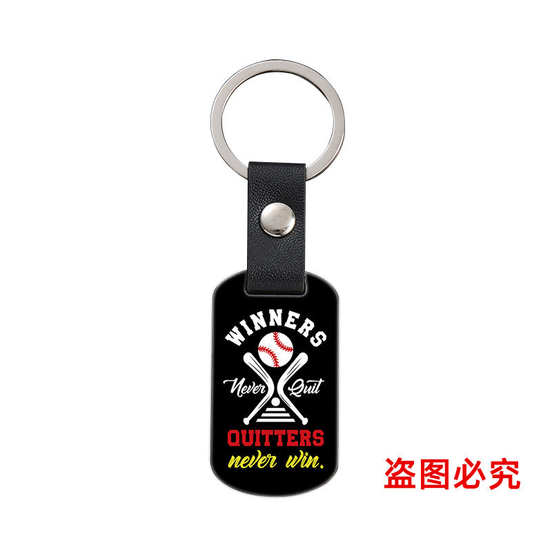 Wholesale Softball Baseball Sports Metal Leather Keychain ACC-KC-Ganggu036