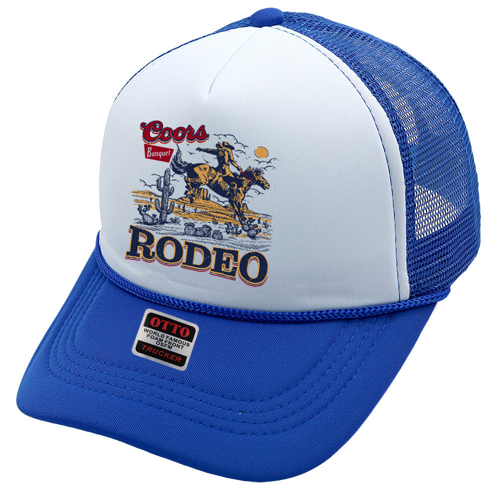 Wholesale Trucker Hat Denim Print Sponge Mesh Cap Baseball Cap ACC-HT-HaiPu015