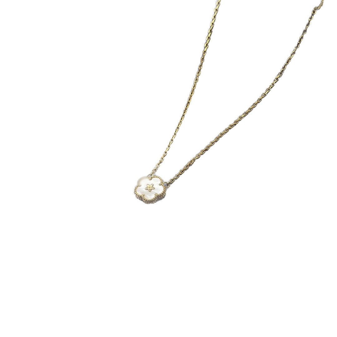 Wholesale Light Luxury Ladybug Titanium Steel Bracelet and Necklace Set with Genuine Shell - Fashion Accessory Gift