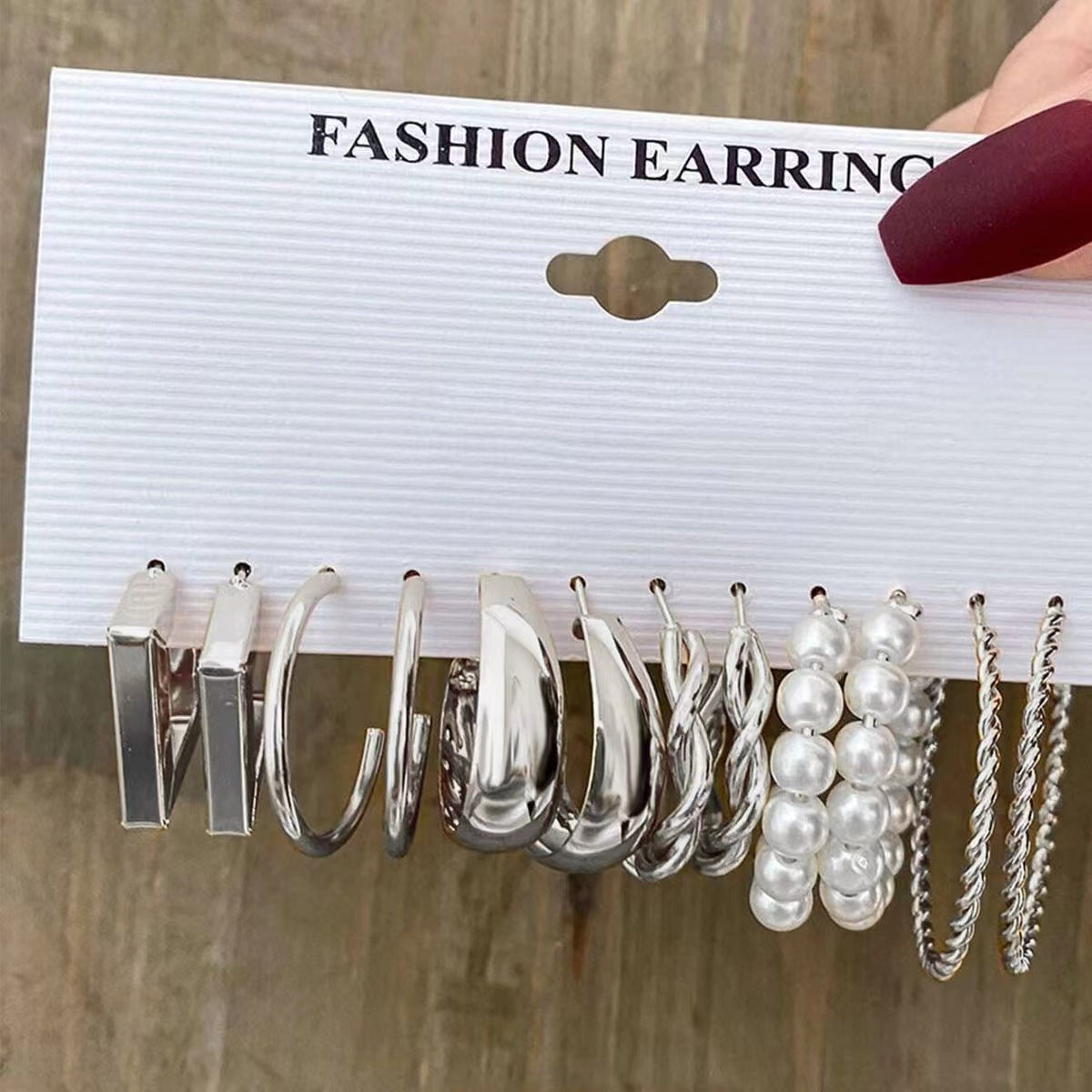 Wholesale Alloy Geometric Square Earrings Set Ins Style Fashion Jewelry Accessory