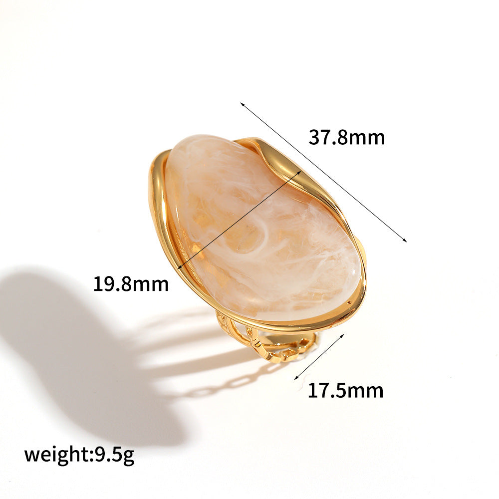 Wholesale Irregular Retro Resin Earrings Gold-Tone Stainless Steel Jewelry Accessory for Resale