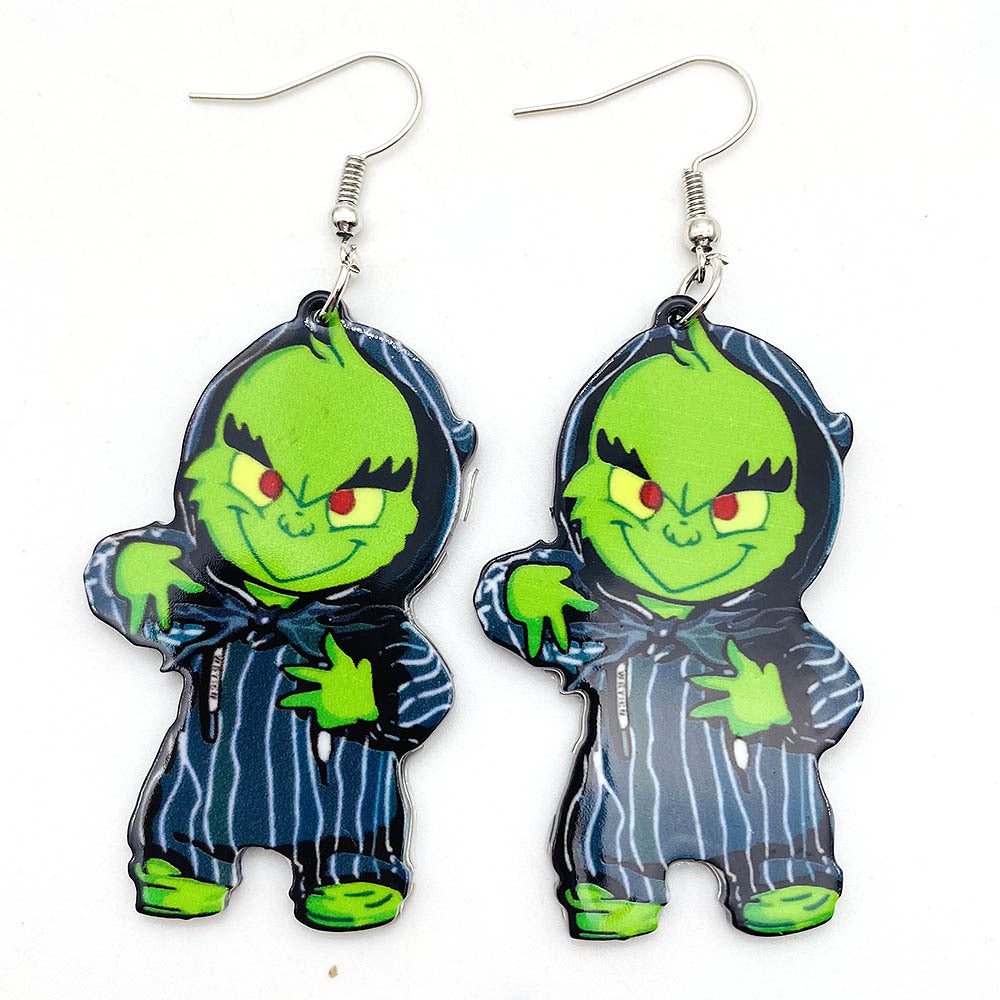 Wholesale  Christmas acrylic  asymmetric earrings