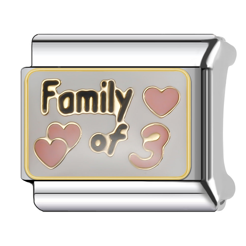 Wholesale Italian Charm Bracelet 9mm DIY Splicing English Series Stainless Steel Composable Bracelet