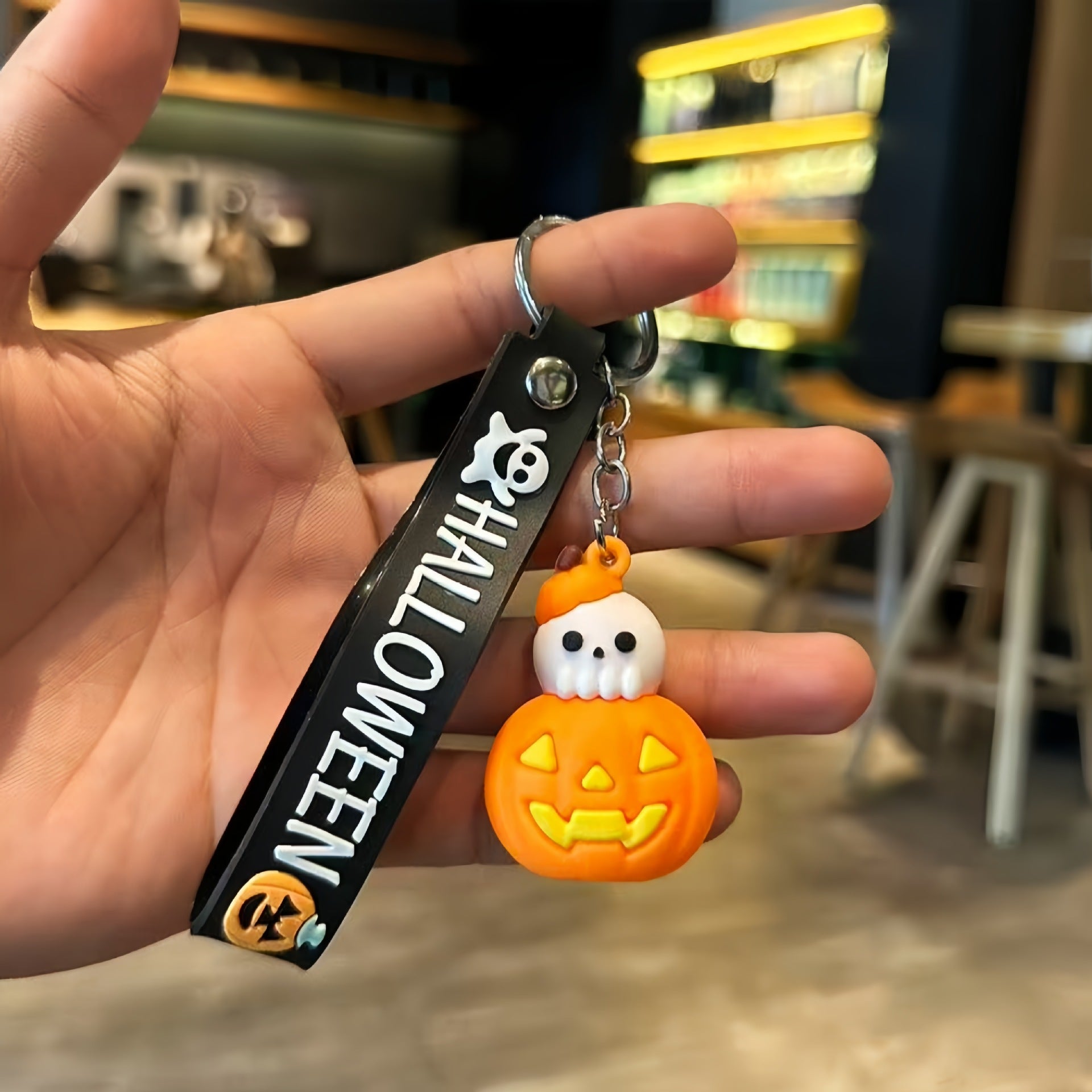 Wholesale  Pumpkin Keychain - Cartoon PVC Little Black House Pendant,  Bag Charm or Gift
