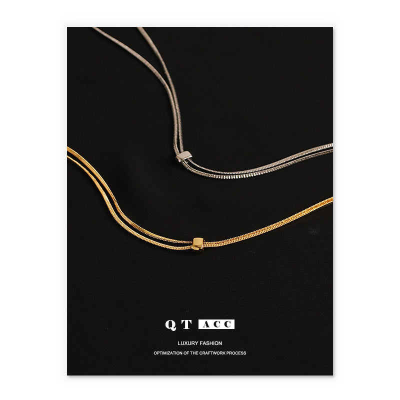 Wholesale Brass Plated 18K Real Gold Sweater Necklace