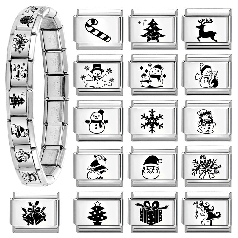 Wholesale 9mm Italian Charm Starter Bracelets DIY Christmas Stainless Steel Composable Bracelet