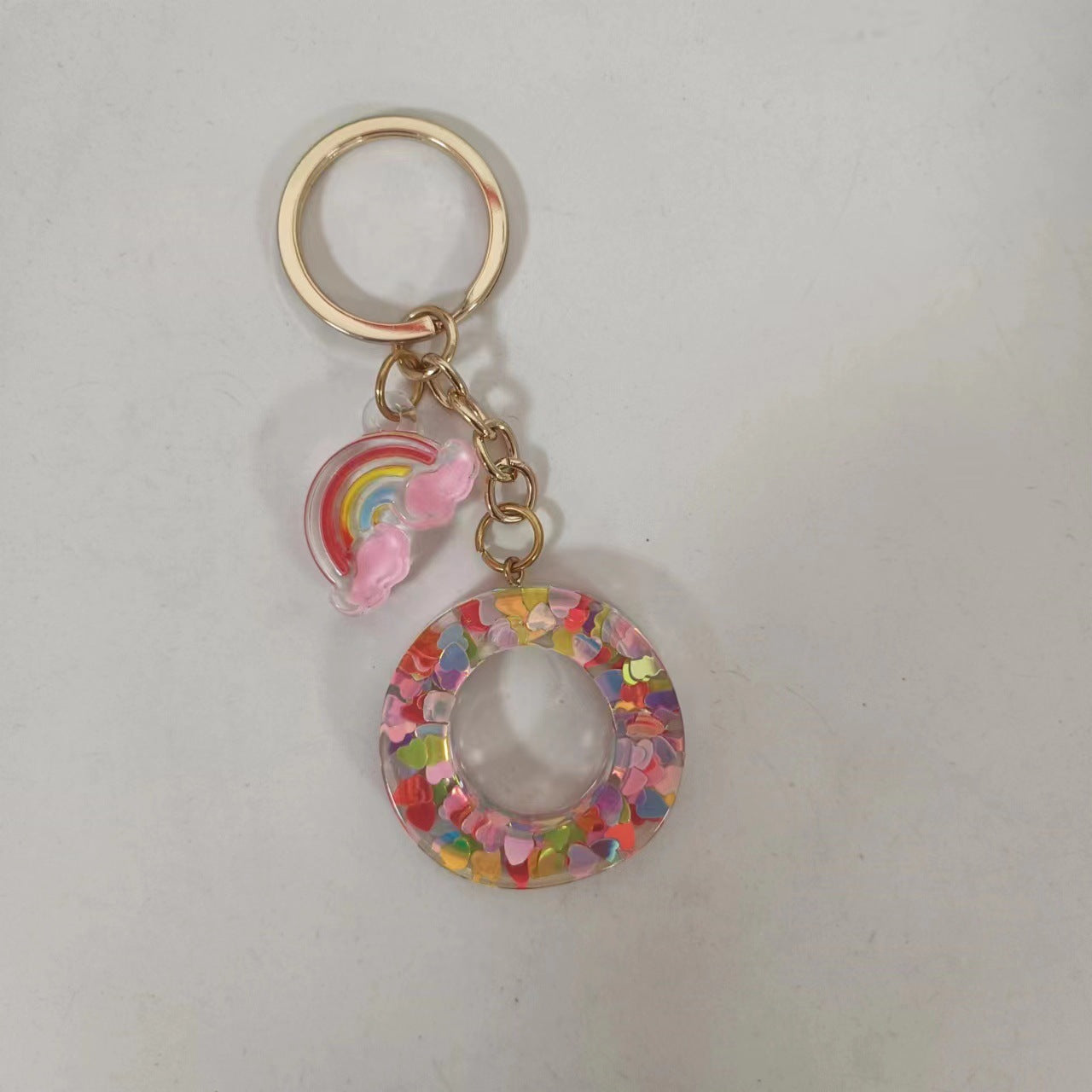 Wholesale Trendy Resin Alphabet Letter Keychains 26 A Z Iridescent Sequin Charm Set Party Gift Bag Charm Boutique Resale Accessory