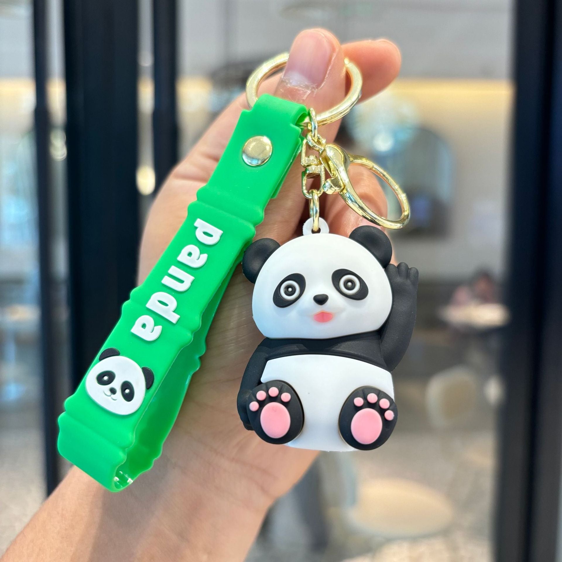 Wholesale Cartoon Little Panda Keychain Pendant Pvc Panda Doll Keychain