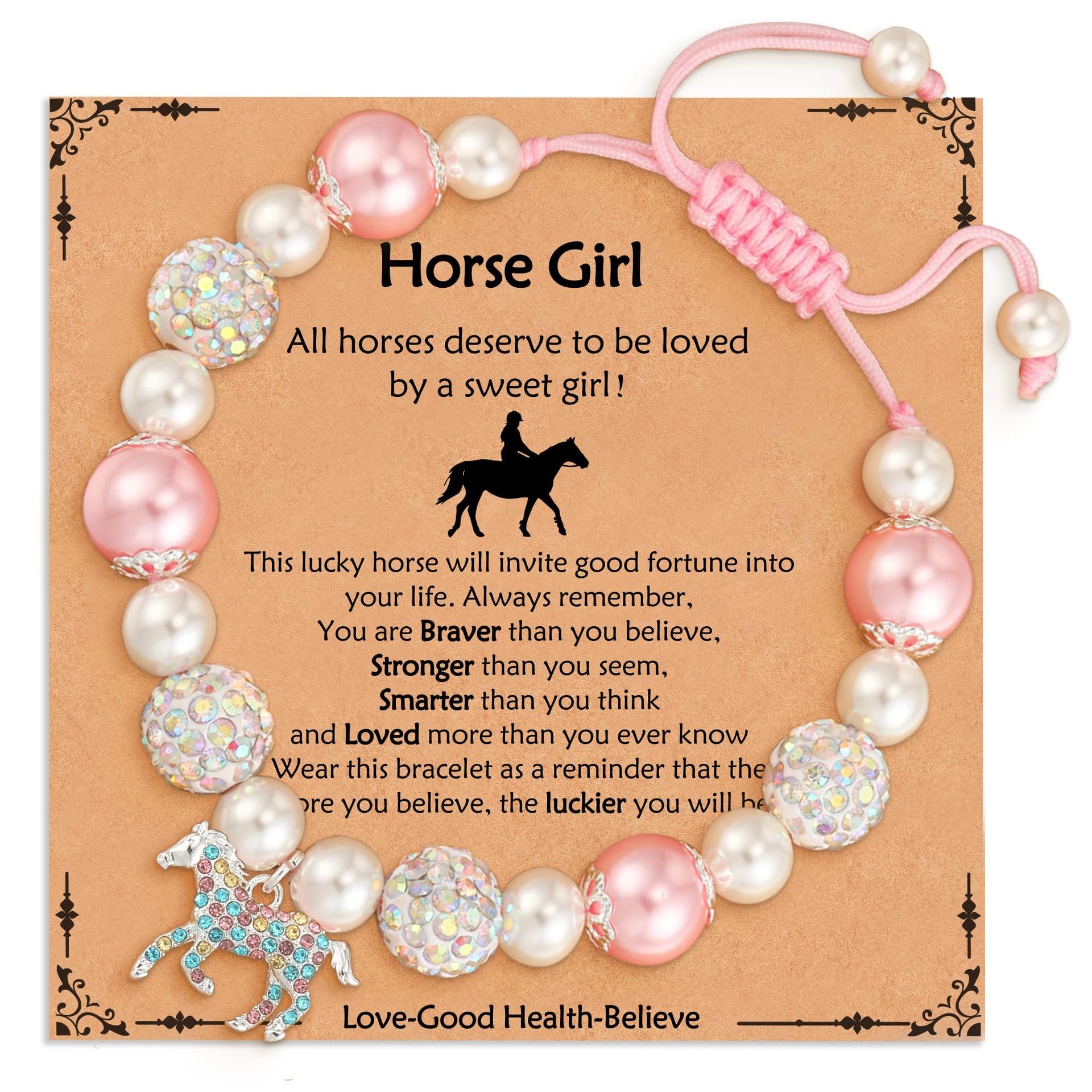 Wholesale Pink Pearl Bracelet Pink Zebra Jade Thread Braided Adjustable Pendant Bracelet