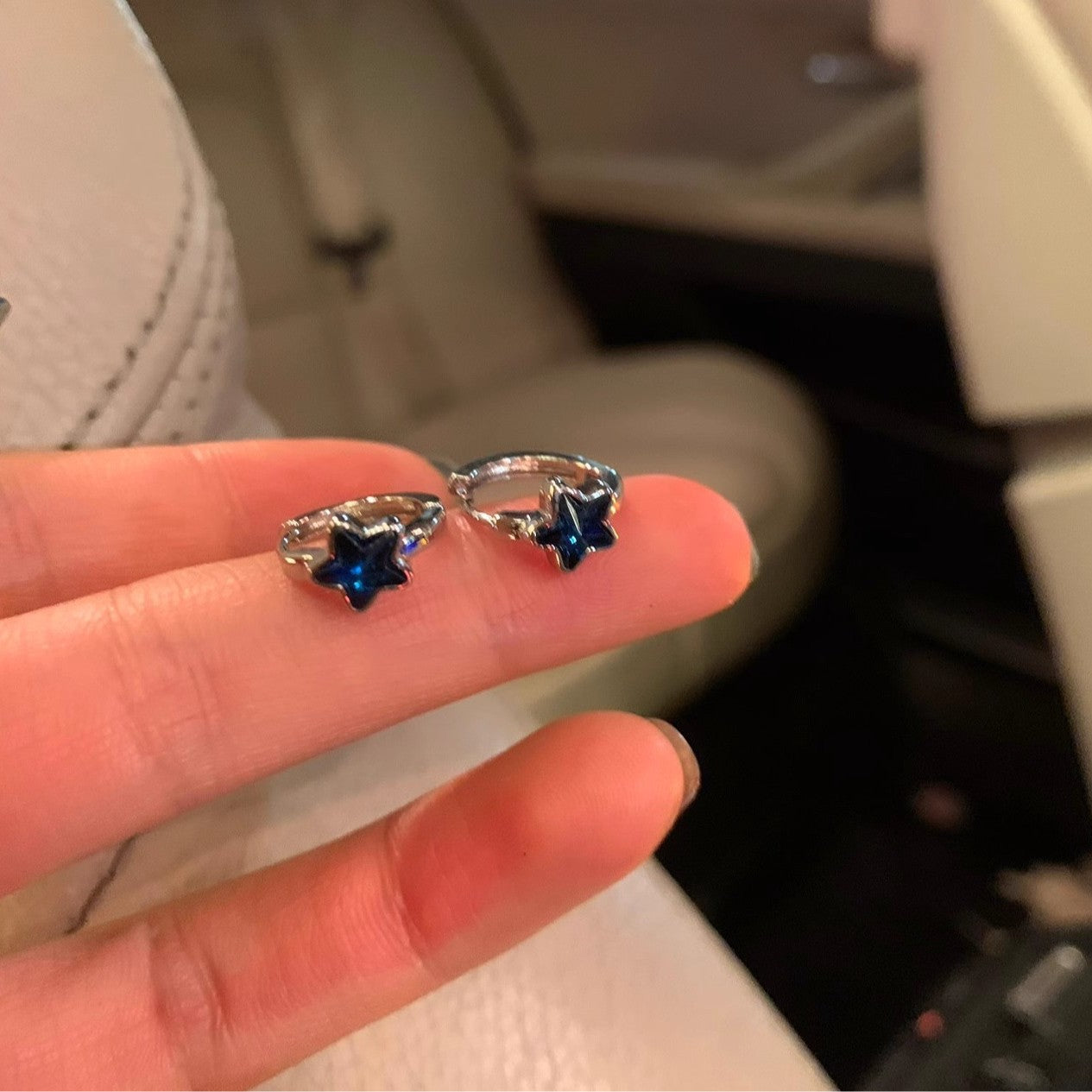 Wholesale  Blue Star Earrings  Hoop Earrings