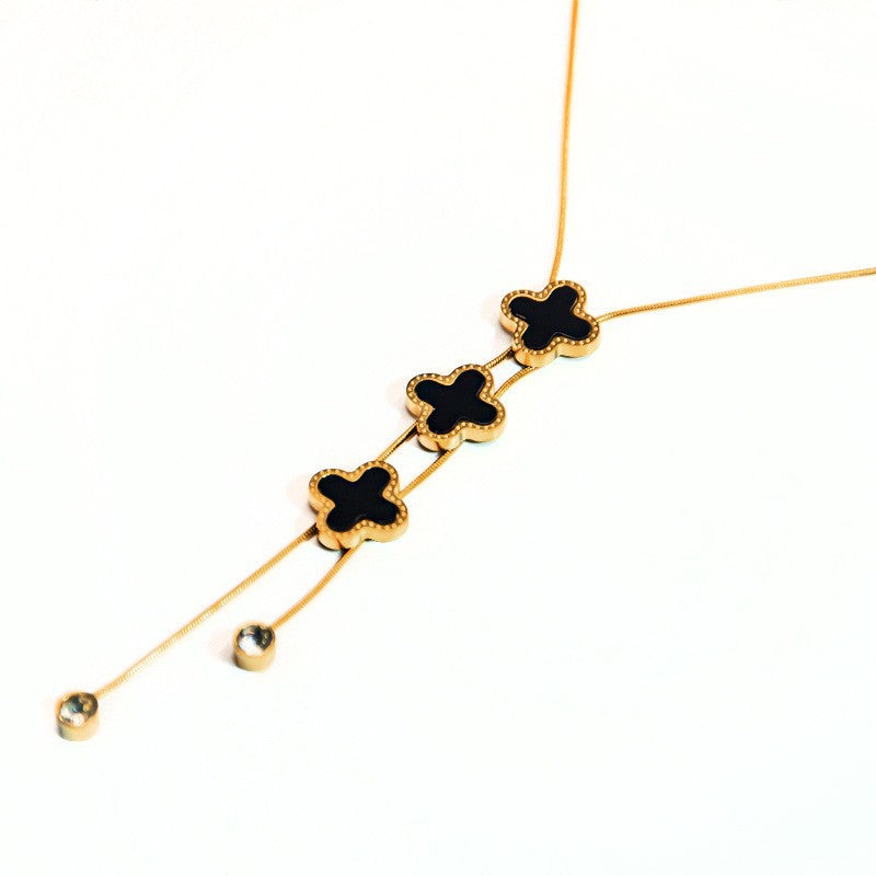 Wholesale Three-Dimensional Butterfly Tassel Pendant Necklace Titanium Steel Fashion Accessory for Party Gift accvip