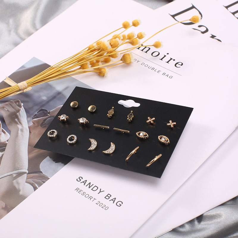 Wholesale Alloy 9 pairs/ set earrings set