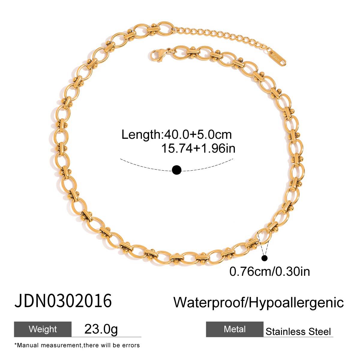 Wholesale  18K Gold Stainless Steel Oil Drop Printed Pearl Necklaces