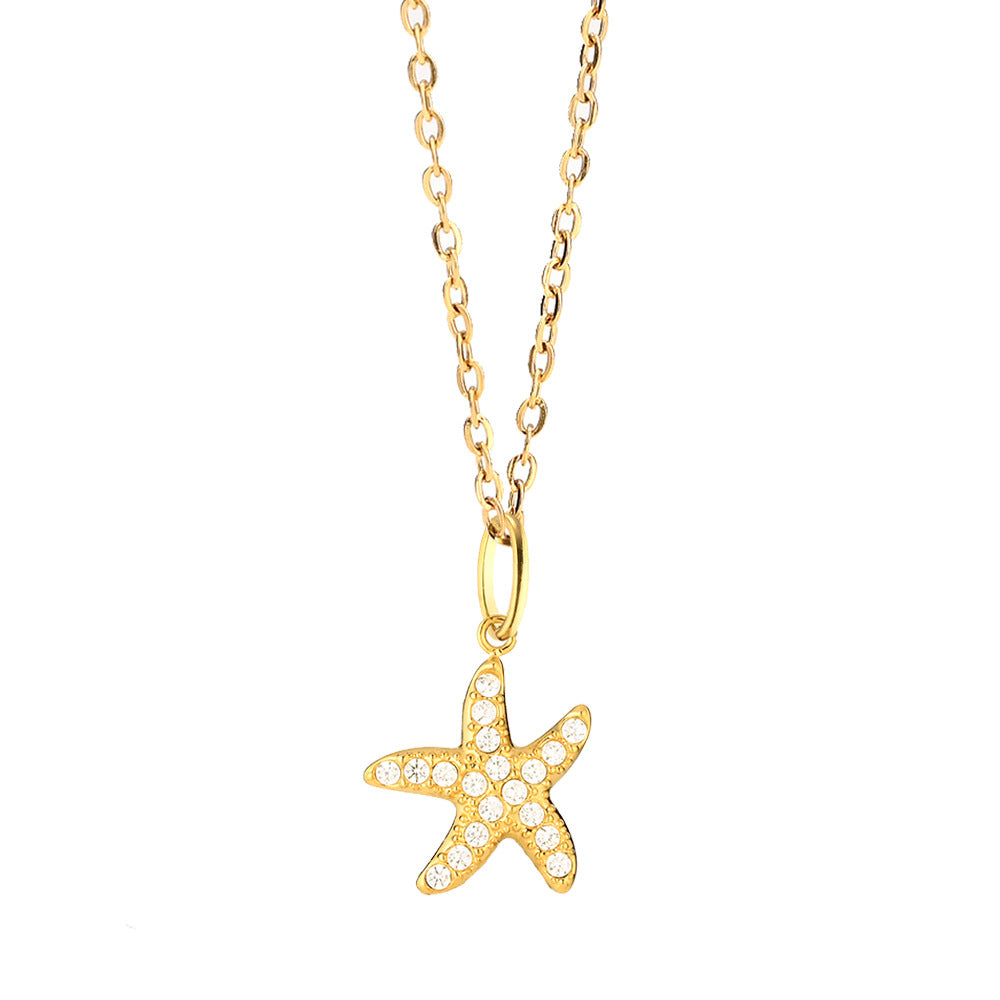 Wholesale Stylish 18K Gold Plated Sea Turtle Pendant Necklace Stainless Steel Chain Fashion Jewelry Gift For Resale