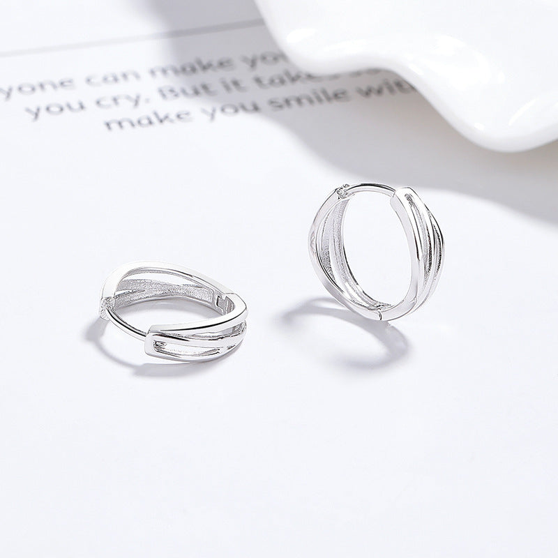 Wholesale S925 Sterling Silver Hollow-out Line Earrings